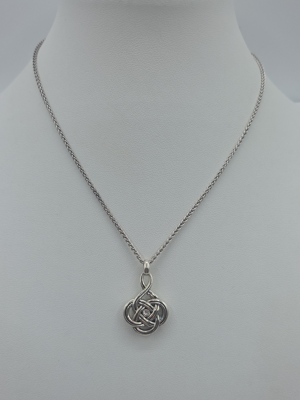 Brighton "Petite Interlok Silver Knot Pendant" Necklace